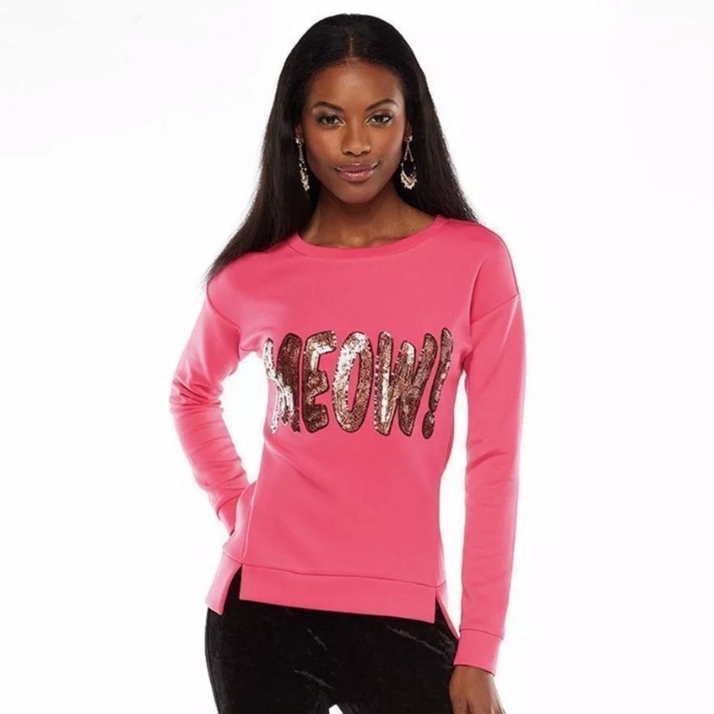 Juicy Couture Glam Pink Sweatshirt with Sequins M